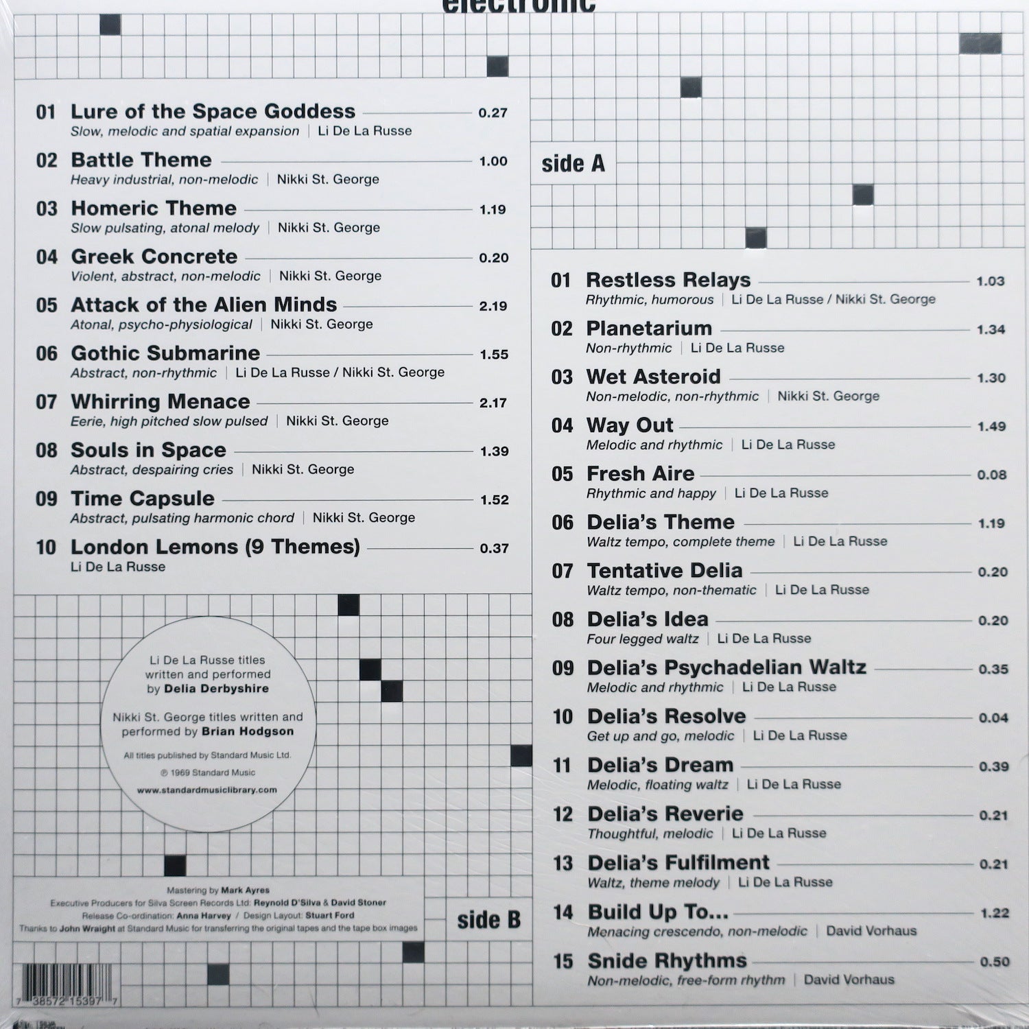 DELIA DERBYSHIRE, BRIAN HODGSON & DAVID VORHAUS 'Electronic' Vinyl LP - Original Dr Who Soundtrack | Perfect for Record Collectors & Sci-Fi Music Enthusiasts