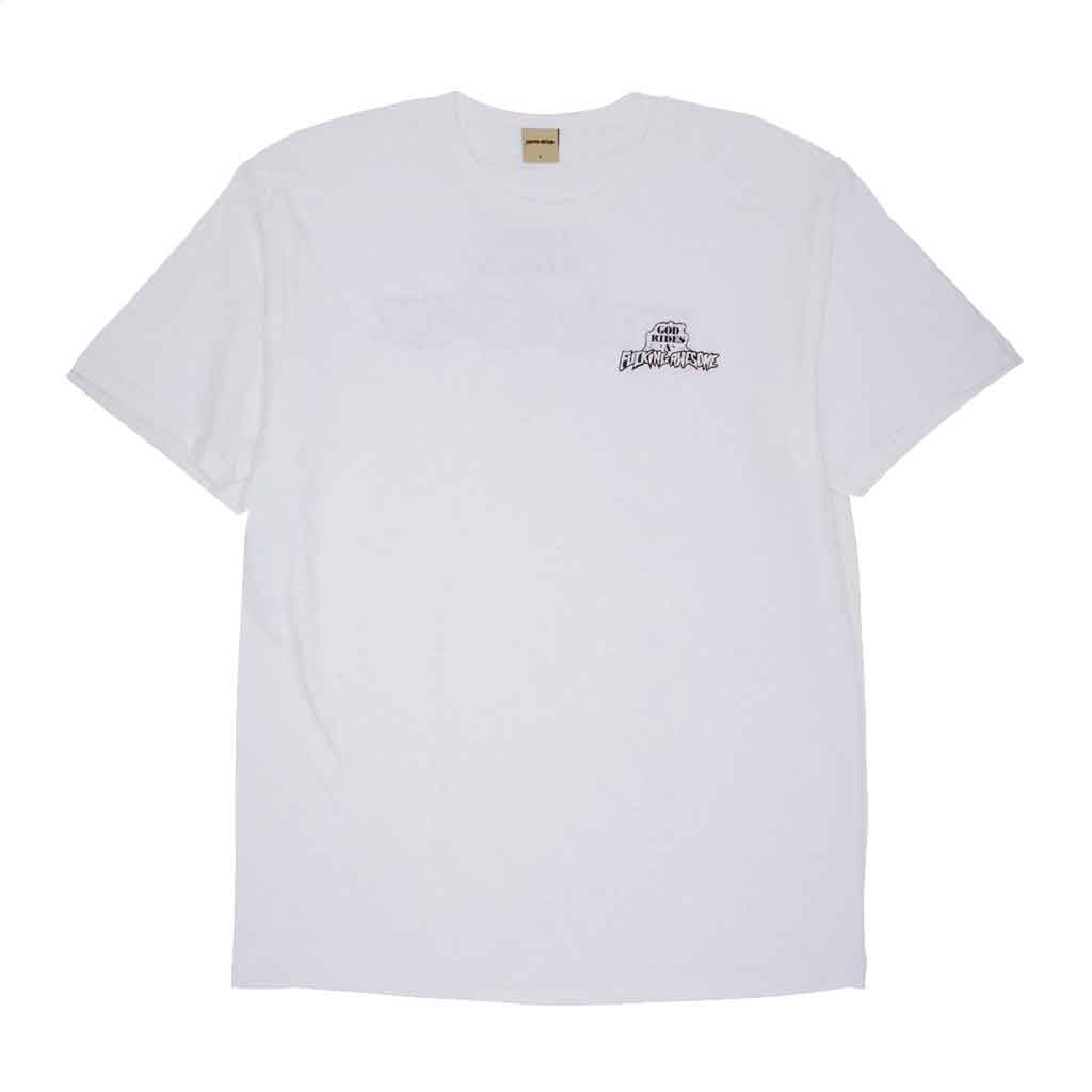 Awesome God Rides FA Short Sleeve T-Shirt - White | Trendy Streetwear for Casual Outfits & Summer Fashion