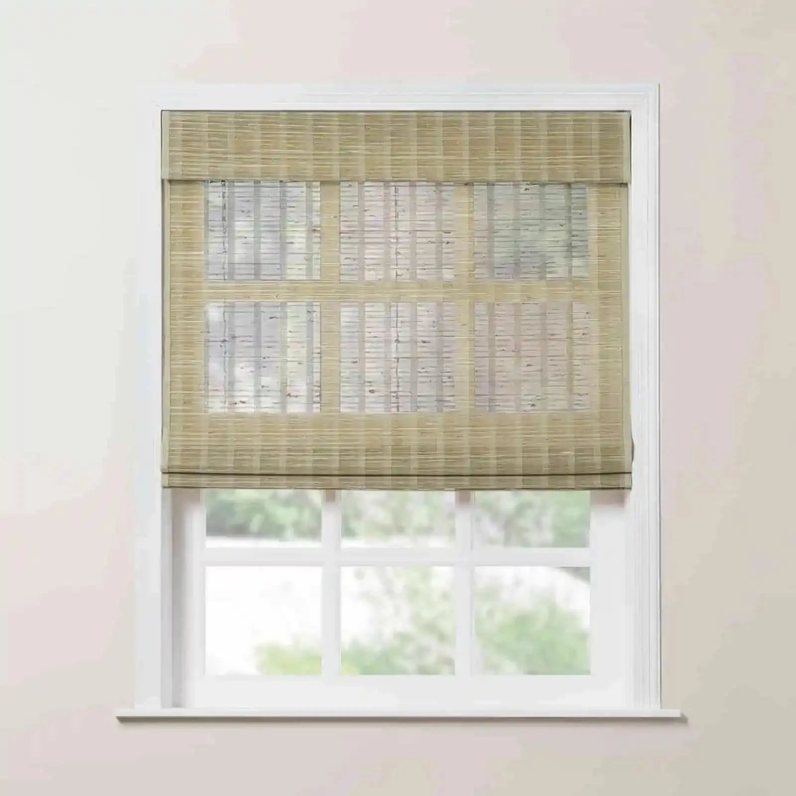 Rae Natural Ramie Bamboo Woven Shades - Series P | Eco-Friendly Window Coverings for Living Room, Bedroom & Patio | Light Filtering & UV Protection
