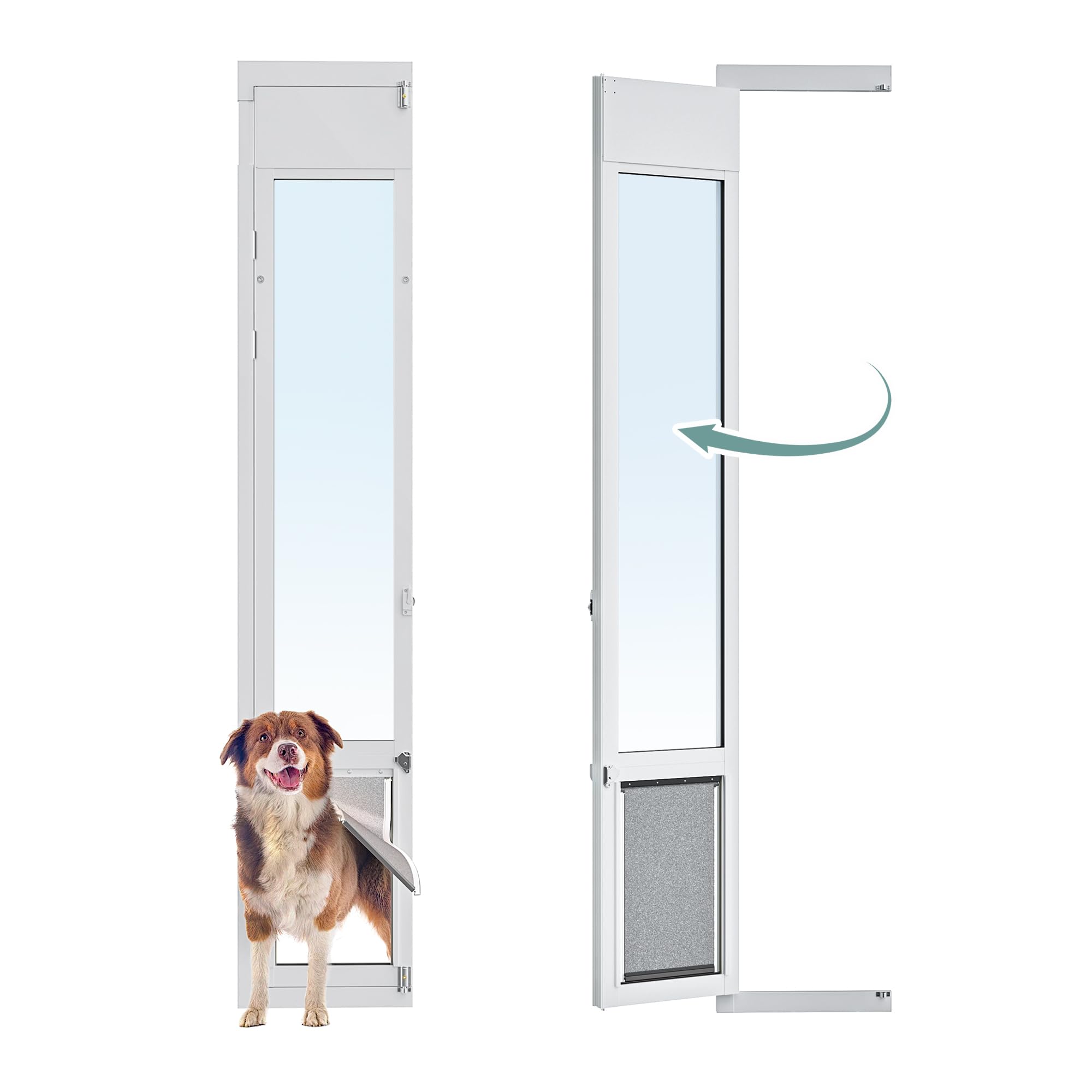 Heavy Duty Large Dog Door for Sliding Glass Doors - Adjustable 75 7/8