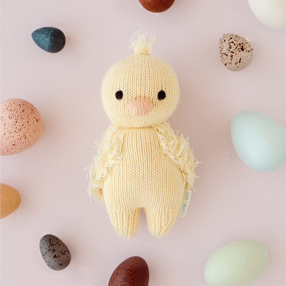 Organic Cotton Cuddle+Kind Baby Duckling Plush Toy - Soft & Safe Stuffed Animal for Infants & Toddlers - Perfect for Nursery Decor, Baby Shower Gifts & Cuddling Comfort