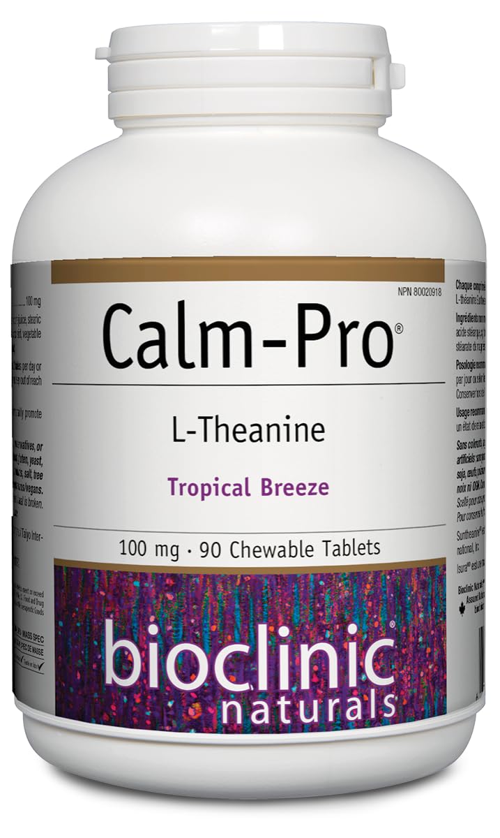 Bioclinic Calm Pro Chewable Tablets - 90 Count | Natural Stress & Anxiety Relief Supplement | Perfect for Work, Travel & Daily Relaxation