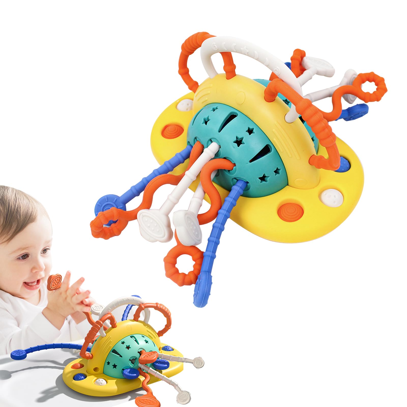 Best Silicone Suction Cup Baby Toys for High Chairs - Montessori Sensory Toys for 6-12 Month Old Toddlers (1 Year Old) - Perfect for Mealtime, Travel & Early Learning Development