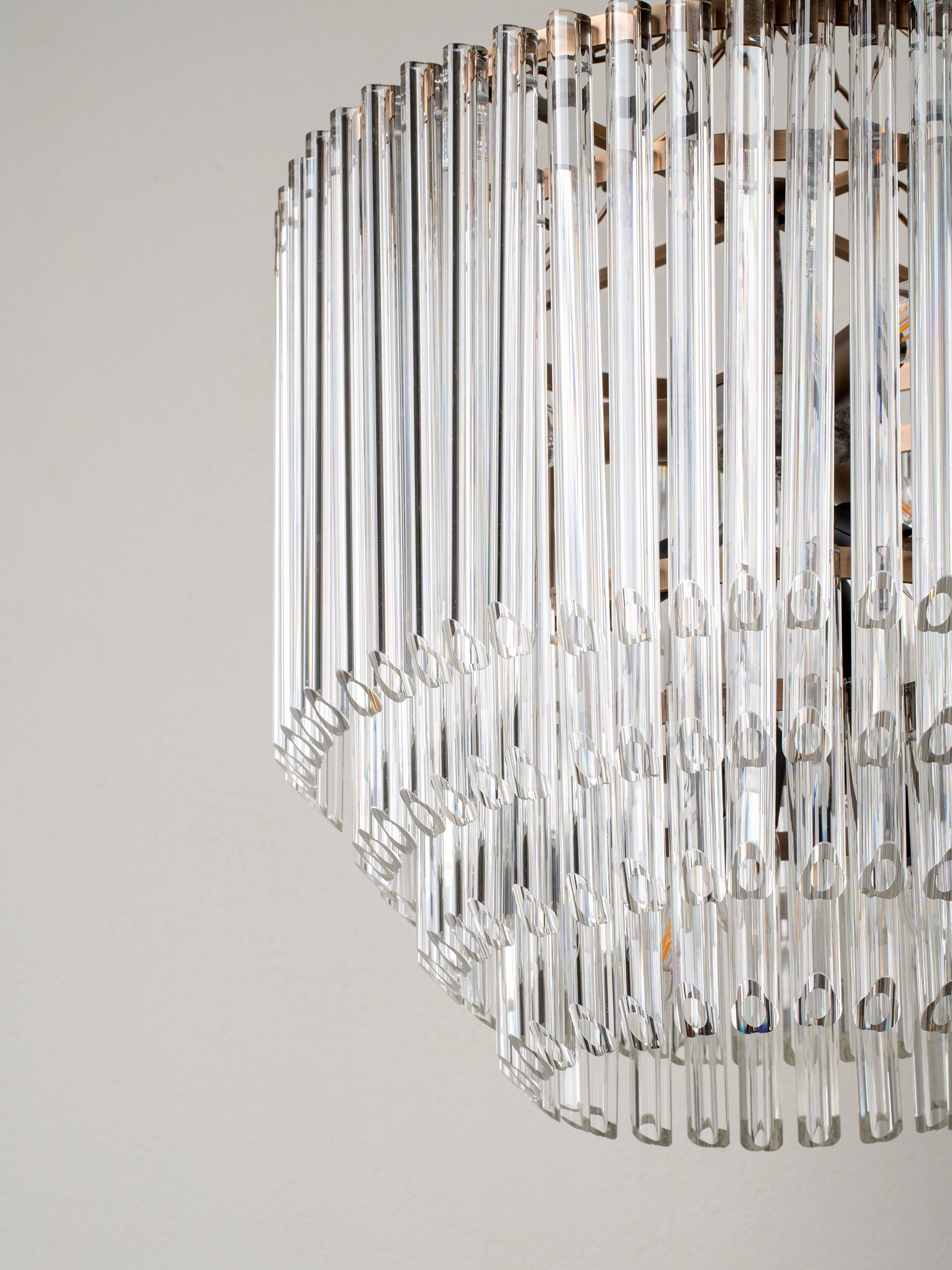 Petalia 9-Light Aged Brass and Clear Glass Tube Tall Chandelier - Elegant Dining Room Lighting for Modern Farmhouse & Luxury Home Decor