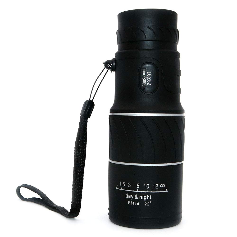NUZAMAS 16x52 High Power Monocular Telescope with MFC Green Film - Lightweight, Waterproof, Compact Design for Bird Watching, Hunting, Travel, Fishing, Football Games & Outdoor Concerts | Perfect for Outdoor Adventures, Wildlife Observation & Sports Events