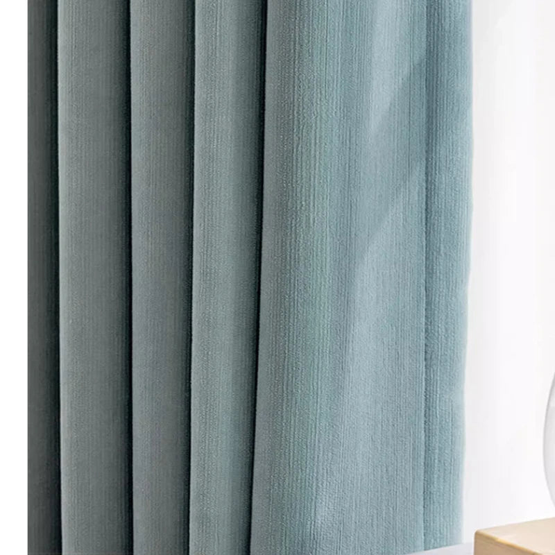 Juliet Chenille Minimalist Jacquard Blackout Custom Curtains for Living Room & Bedroom - Thermal Insulated Light Blocking Drapes for Home Decor