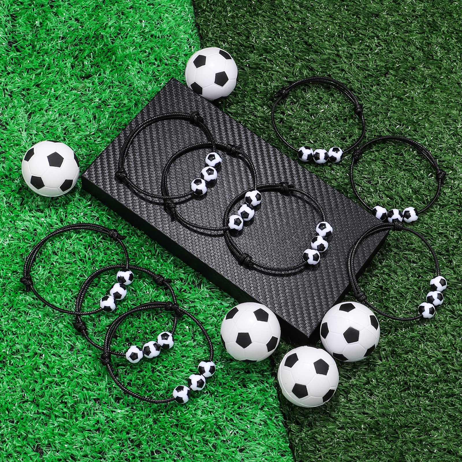 30PCS Sport Theme Charm Bracelets - Soccer Baseball Basketball Softball Beads Adjustable Bracelet for Women Teens Girls - Perfect for Sports Parties, Team Gifts & Inspirational Jewelry