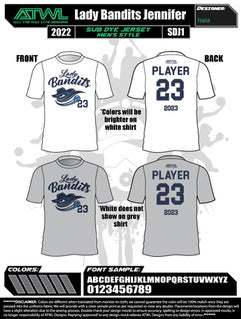 Lady Bandits Men's Sublimated Dye Jersey - Breathable & Lightweight Performance Shirt for Soccer, Running & Outdoor Sports