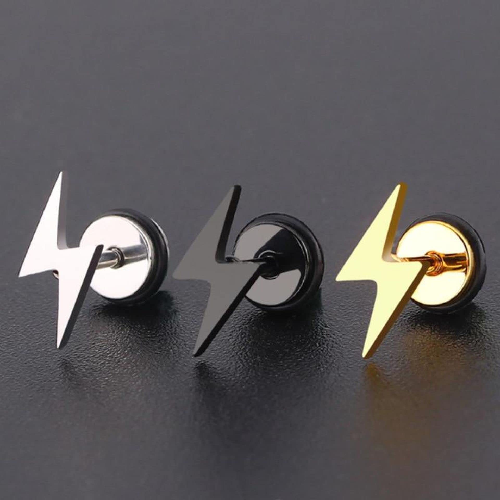 925 Sterling Silver Lightning Bolt Stud Earrings for Women - Hypoallergenic Post Earrings for Sensitive Ears - Perfect for Everyday Wear, Parties & Gifts
