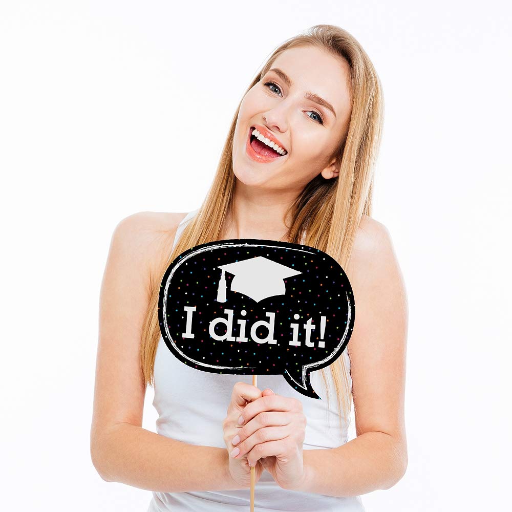 Hats Off 2025 Graduation Photo Booth Props Kit - 20 Count for Kindergarten & Elementary School Graduation Party Decorations | Perfect for Graduation Celebrations, Photo Booths & School Events