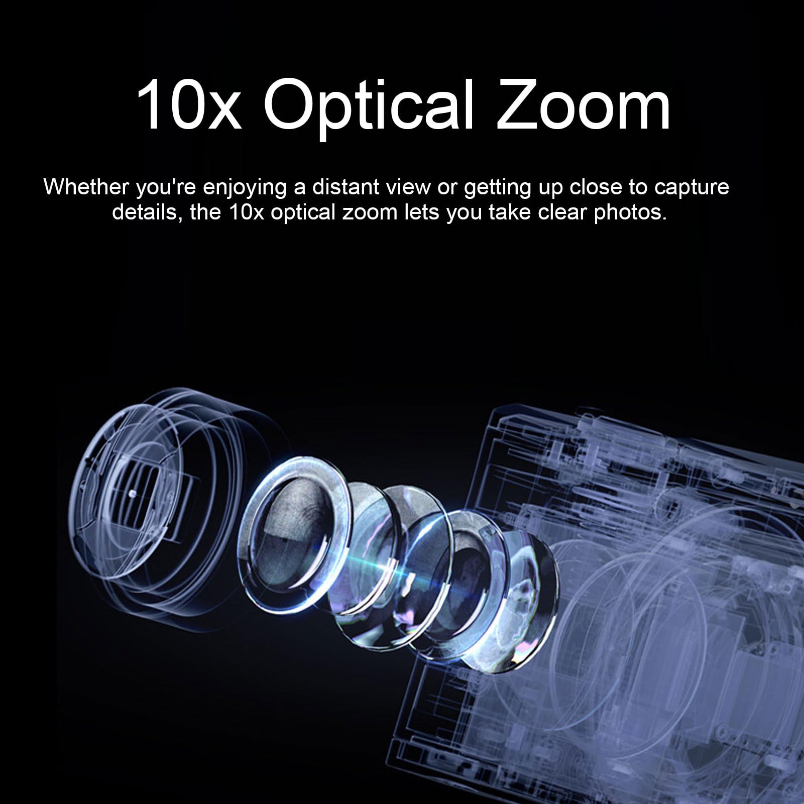 5K Digital Camera 16MP + 12MP Vlogging Camera with 10x Optical Zoom | Autofocus Anti-Shake Compact Travel Video Camera with Flash & 2.8