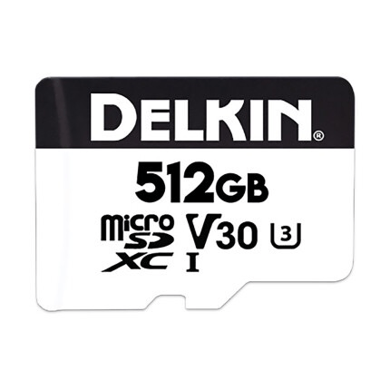 Delkin Devices 512GB Hyperspeed UHS-I microSDXC Memory Card with SD Adapter - High Performance Storage for 4K Cameras, Drones, Gaming & Mobile Devices