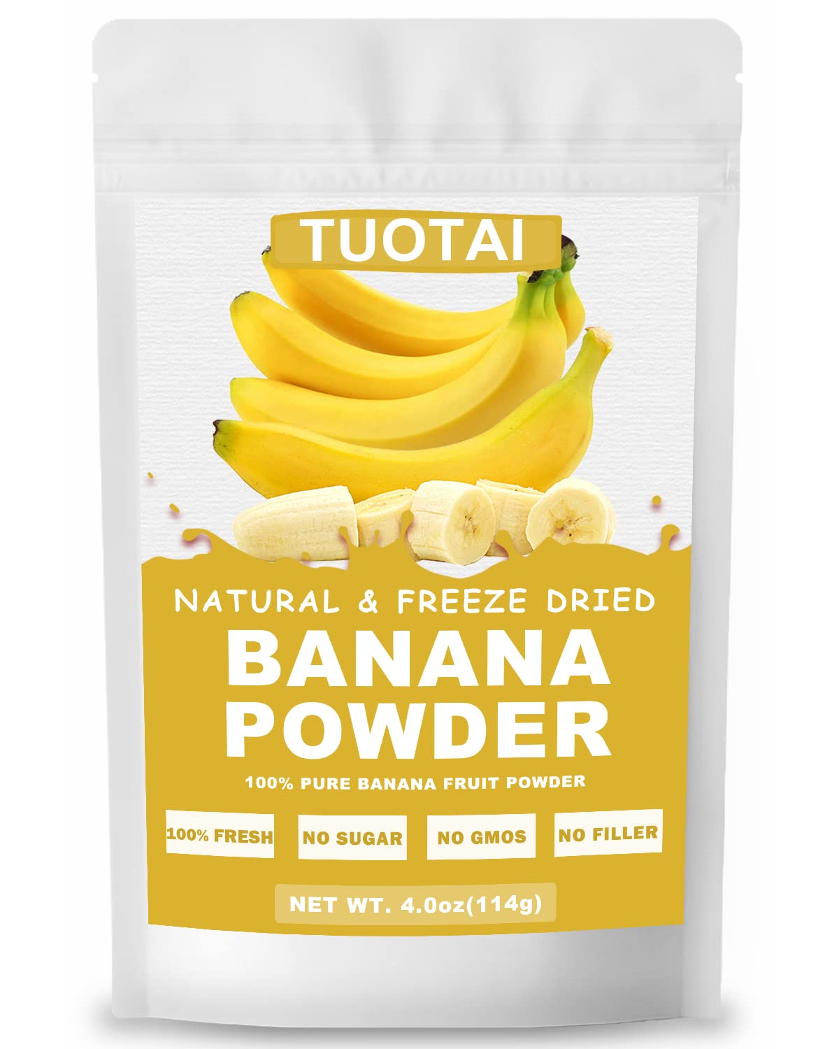 Freeze Dried Banana Powder 4oz - 100% Natural Banana Fruit Powder for Baking, Smoothies, Cakes & Healthy Snacks - Perfect for Vegan Recipes, Protein Shakes and Dessert Toppings