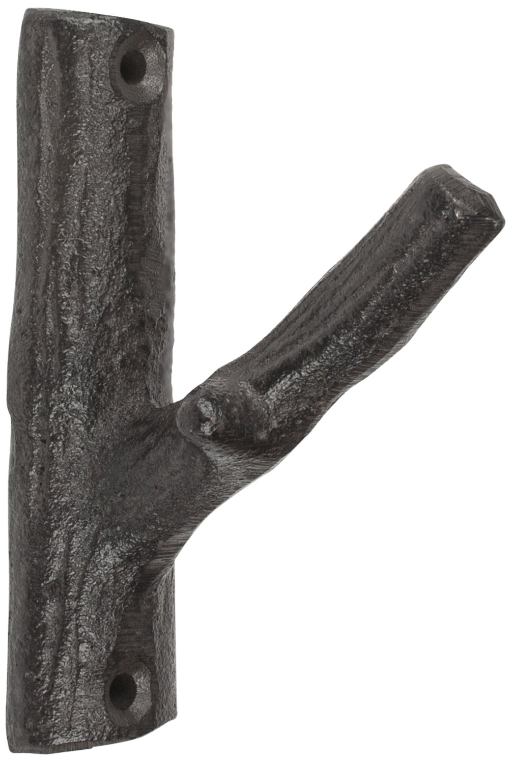 Abbott Collection Brown Cast Iron Single Branch Wall Hook - 3.5 Inch Rustic Coat Rack for Entryway, Bathroom, Kitchen & Bedroom Organization