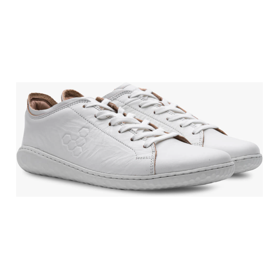 Vivobarefoot Women's Geo Court III - Minimalist Barefoot Shoes in Bright White | Comfortable & Stylish for Walking, Running & Everyday Wear