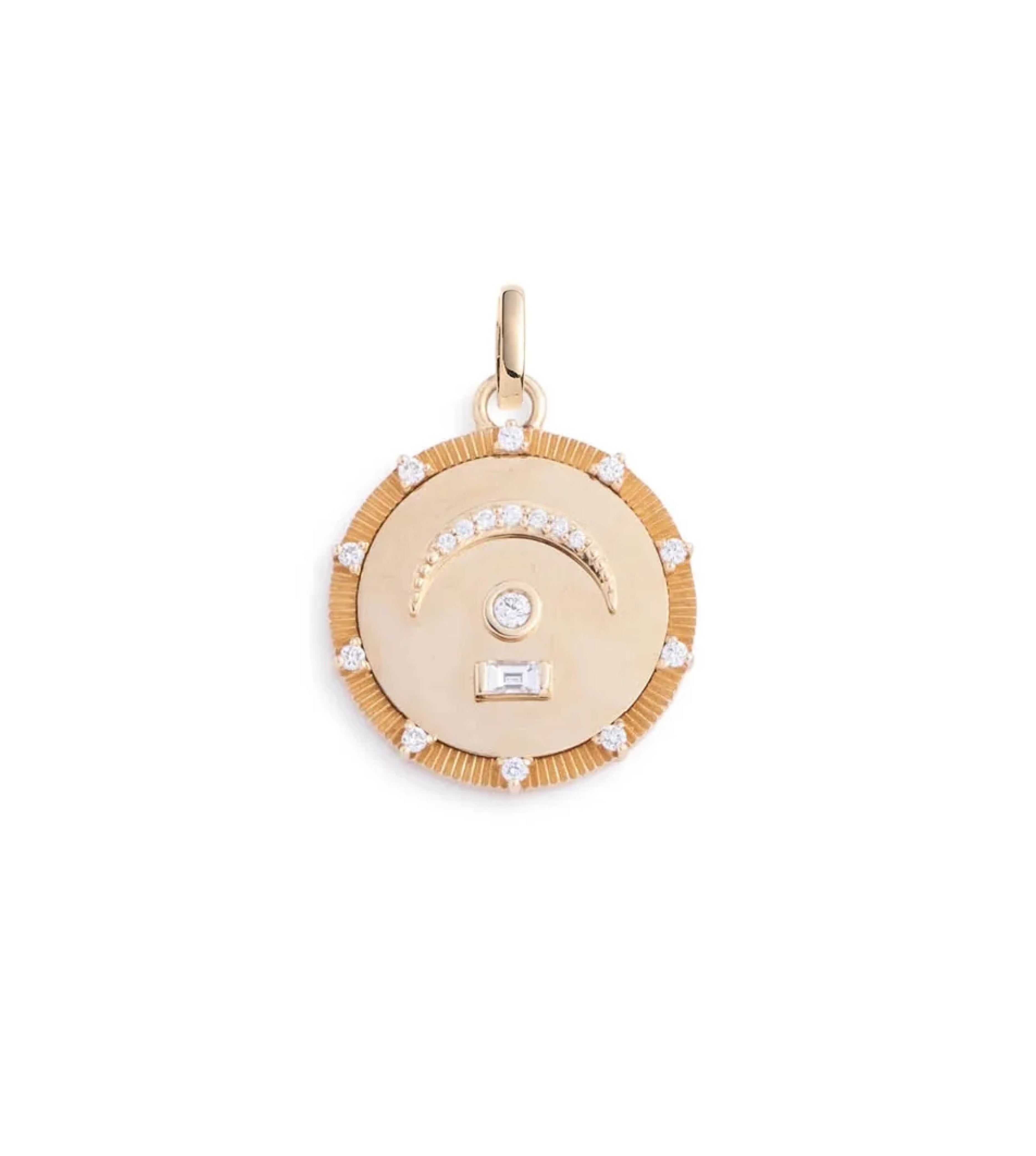 Pause Internal Compass Medium Medallion Diamond Necklace with Annex Link - Elegant Jewelry for Women, Perfect for Weddings, Anniversaries & Special Occasions