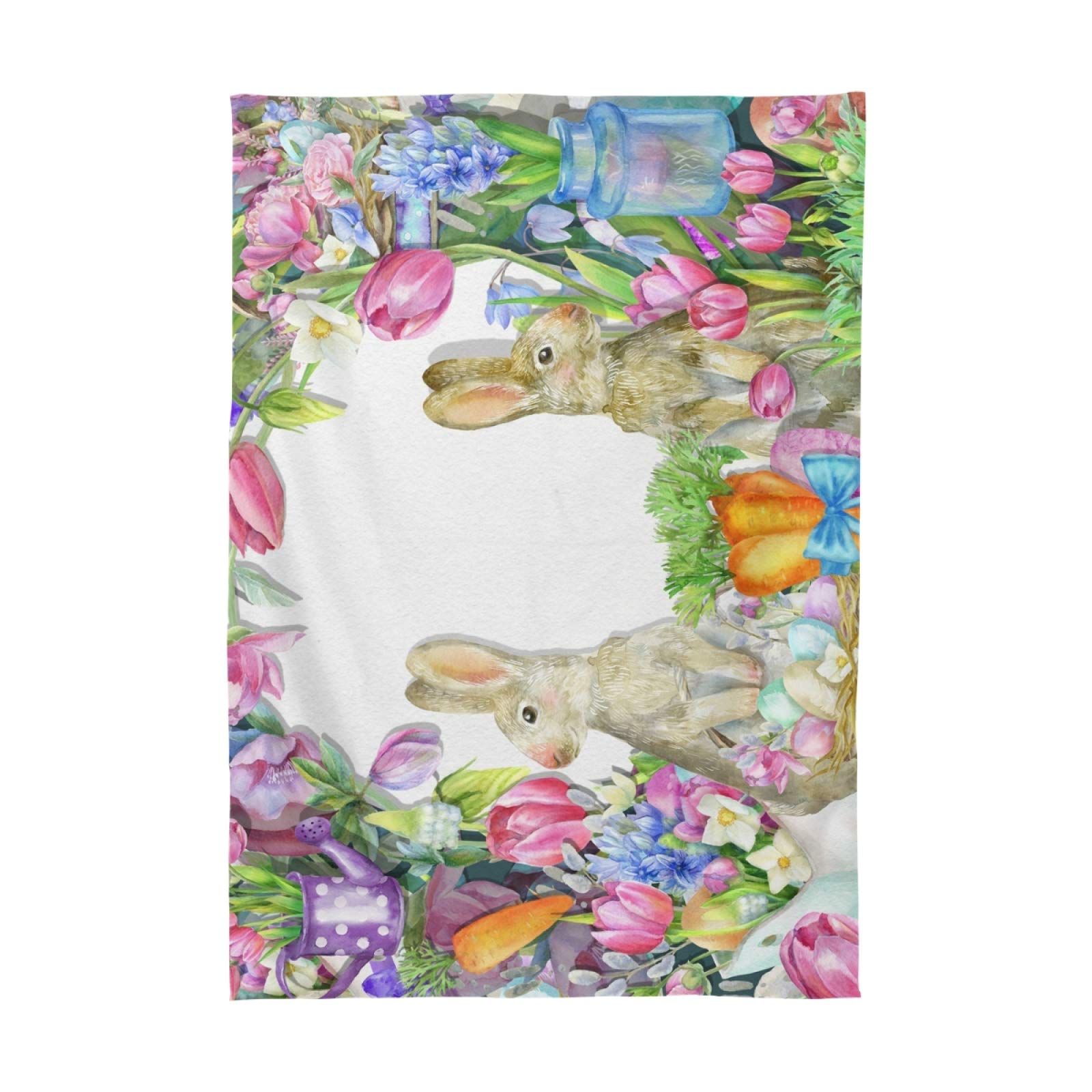 ALAZA Easter Bunny Eggs Tablecloth - 54 x 72 Inch Rectangle Wrinkle-Resistant Table Cover for Dining, Kitchen, Parties & Holiday Decorations