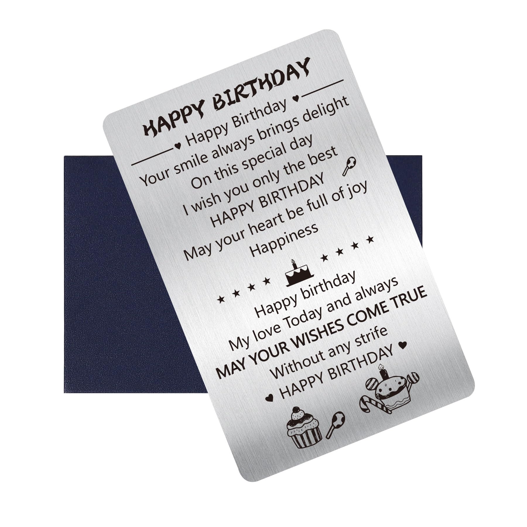 Personalized Engraved Stainless Steel Birthday Card Wallet Insert - Unique Gift for Him, Her, Lovers & Friends | Thoughtful Present for Men & Women | Perfect for Birthdays, Anniversaries & Special Occasions