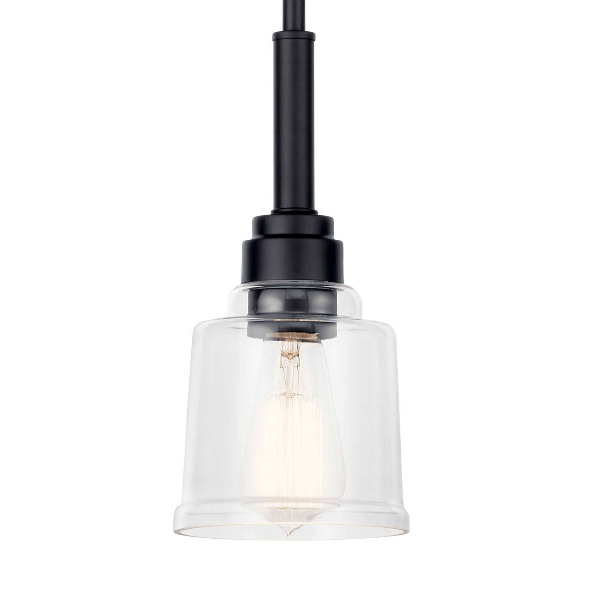 Aivian 5 Inch Modern Black Pendant Light - Sleek Hanging Fixture for Kitchen Island, Dining Room, or Bedroom Lighting