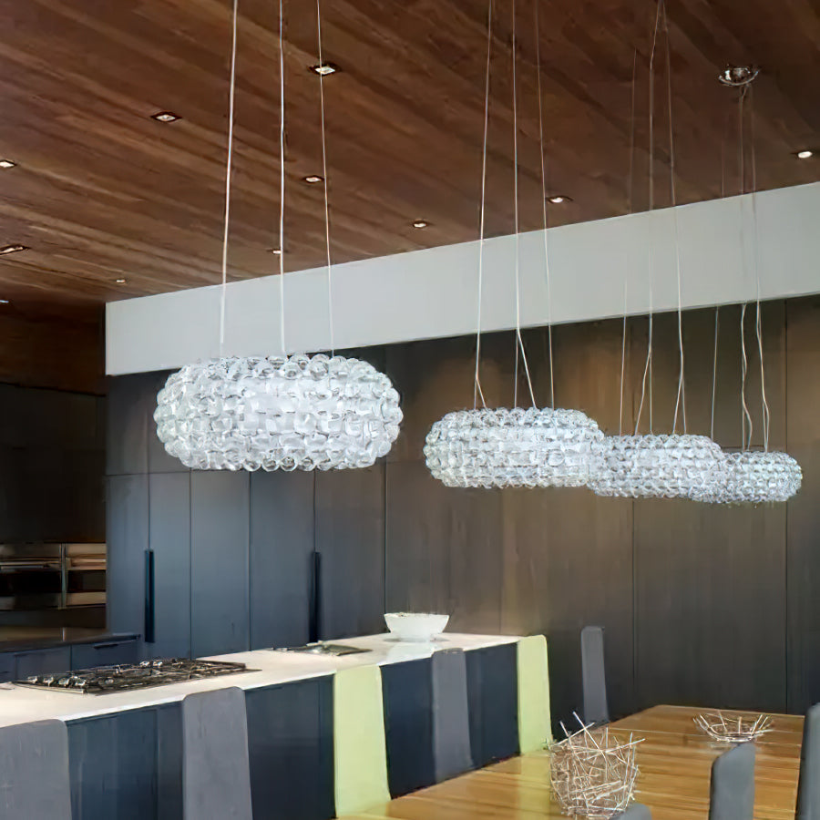 Elegant Caboche Pendant Light - Modern Glass Ceiling Lamp for Dining Room, Kitchen Island & Bedroom Decor
