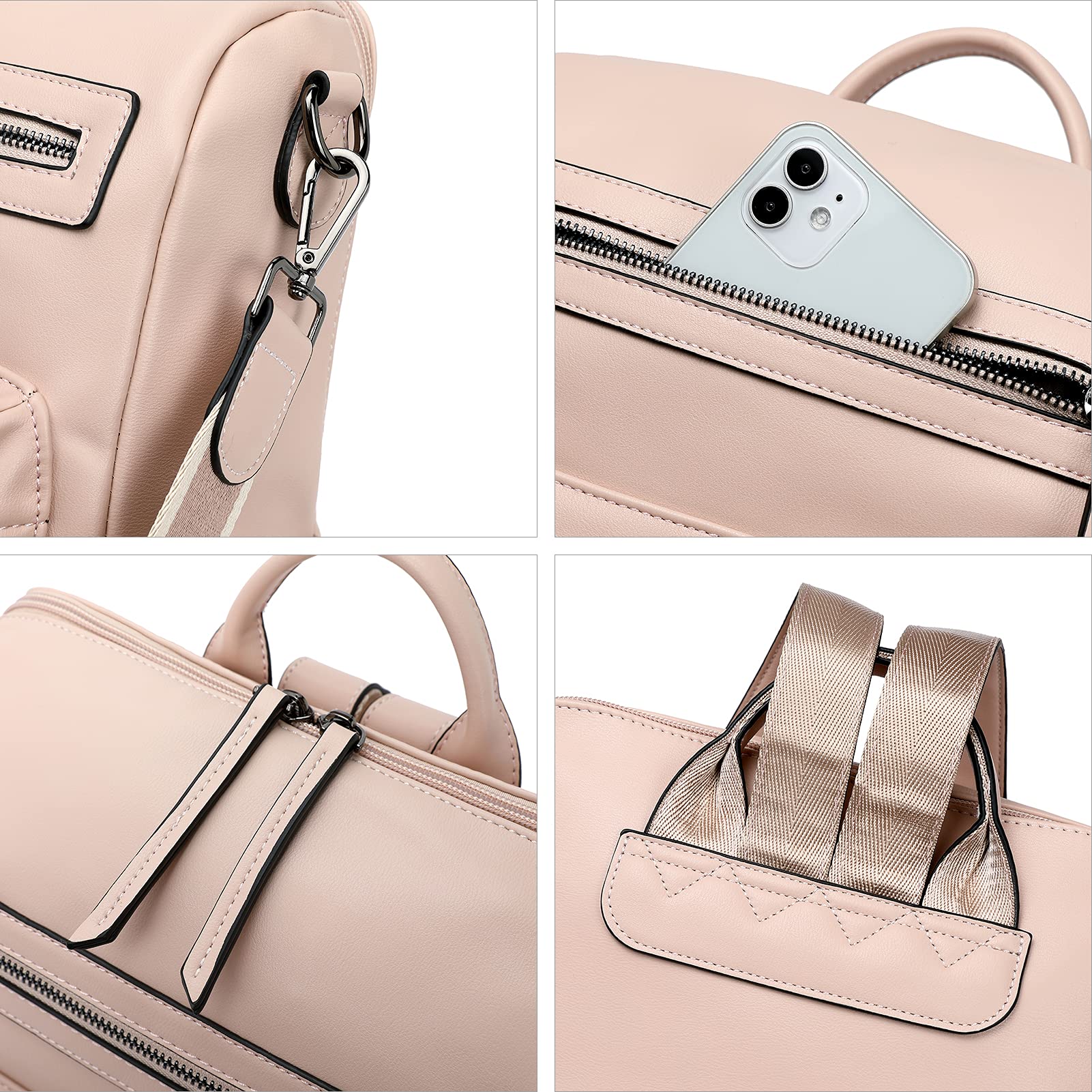 Stylish BROMEN Leather Backpack Purse for Women - Large Fashion Designer Shoulder Bag for Travel, Work & Daily Use | Durable & Trendy Ladies Handbag for Commuting, Shopping & Weekend Outings