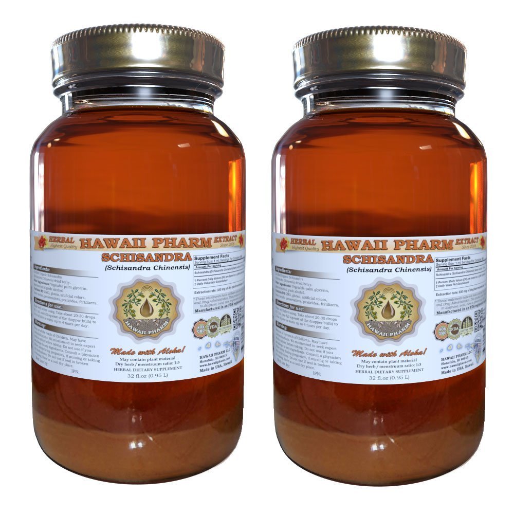 Organic Schisandra Chinensis Liquid Extract - 2x32 fl.oz (64 oz Total) - Natural Adaptogen for Stress Relief, Energy Boost & Liver Support - Perfect for Herbal Teas, Smoothies & Wellness Drinks