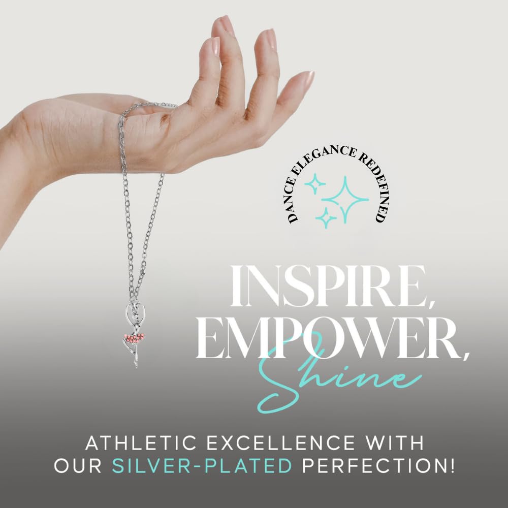 Sportybella Girls Dance Necklace - Elegant Ballet Charm Pendant - Perfect Gift for Ballerinas, Dancers & Dance Recitals - Ideal for Performances, Rehearsals & Special Occasions