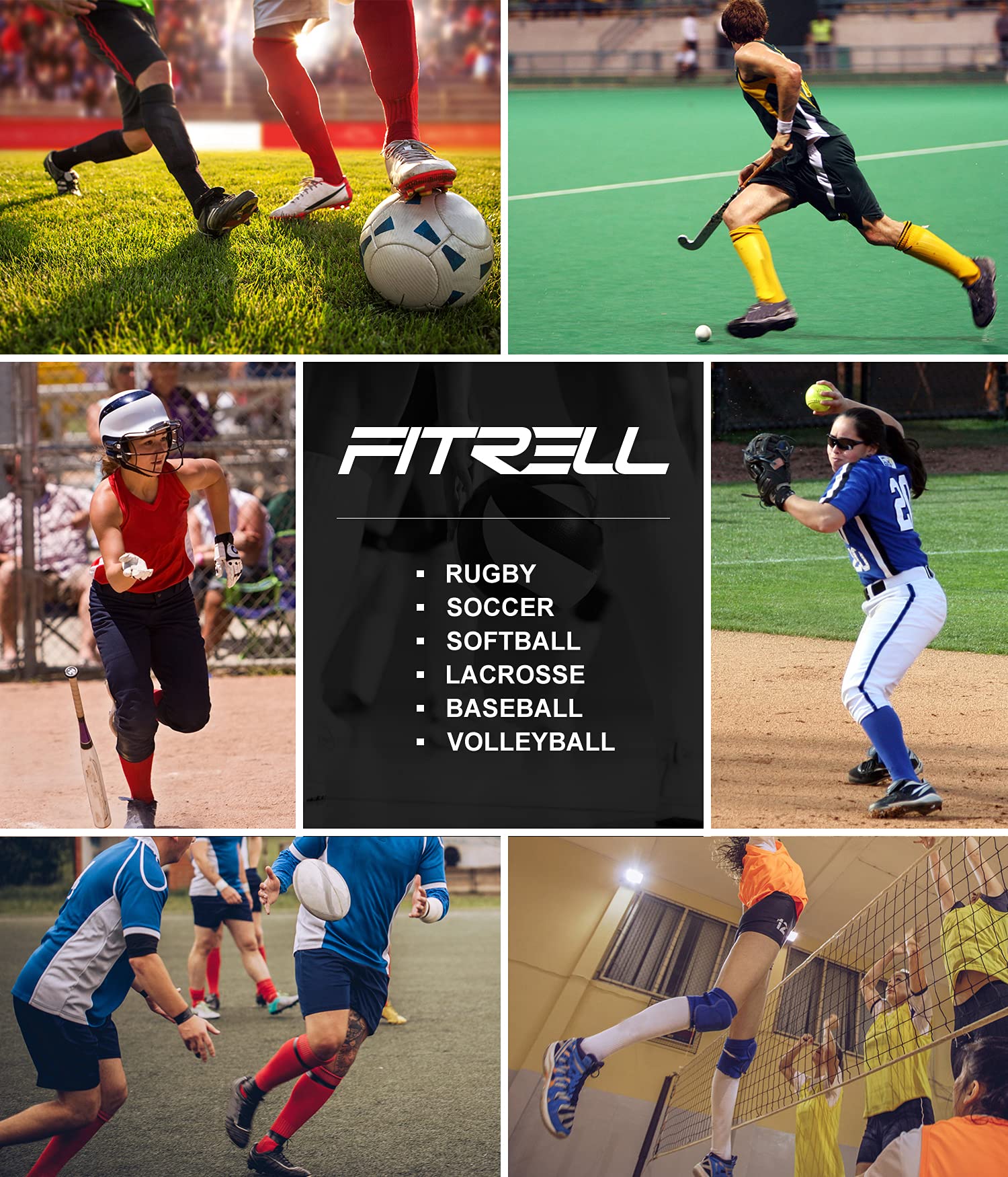 FITRELL 2/3 Pack Baseball Soccer Softball Socks for Kids Youth Men & Women - Over-the-Calf Knee High Athletic Socks (Multiple Colors) - Perfect for Sports, Training & Casual Wear