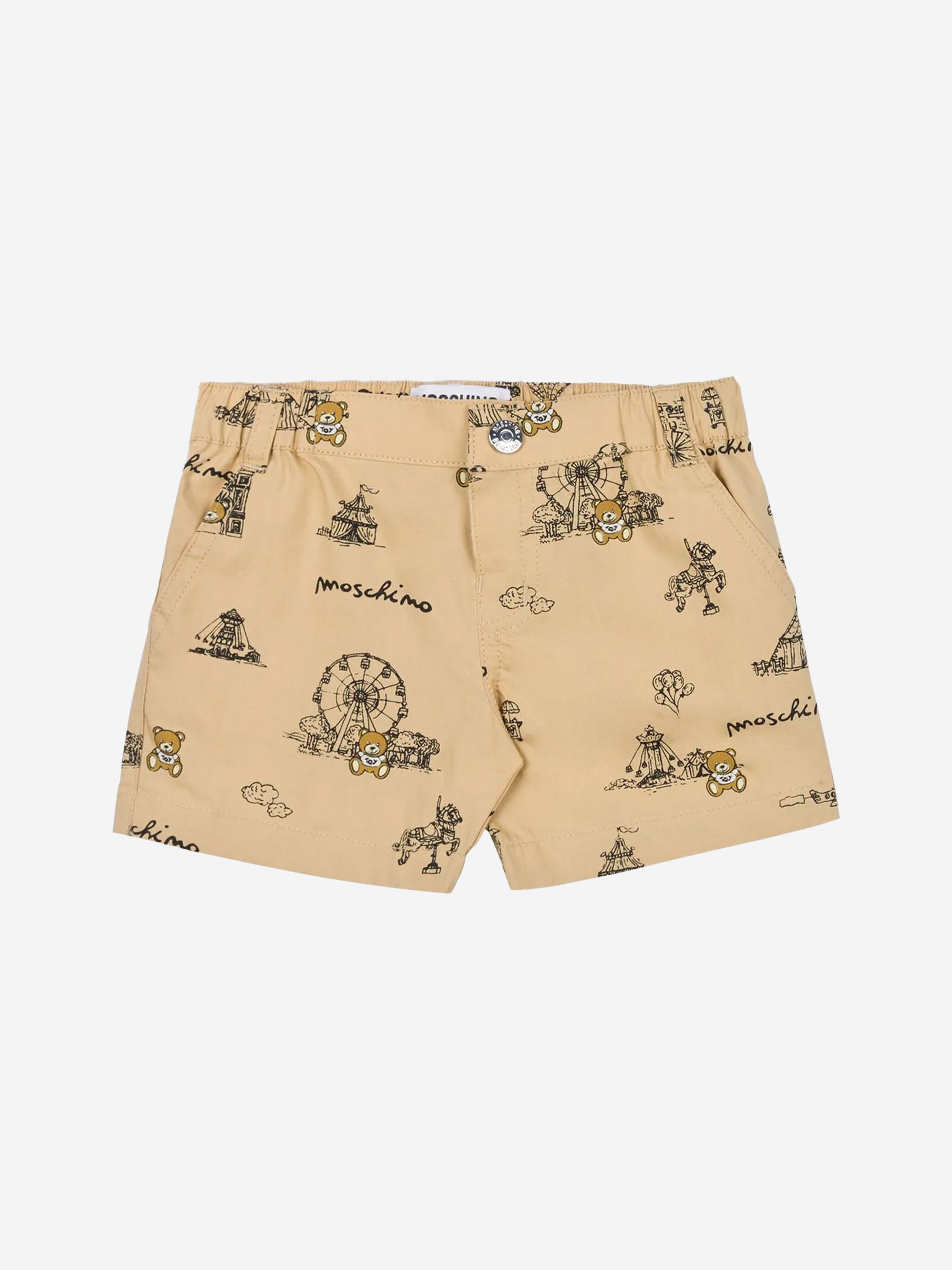 Adorable Baby Boys Teddy Bear Short Set in Soft Beige - Perfect for Playtime, Photo Shoots & Casual Outings