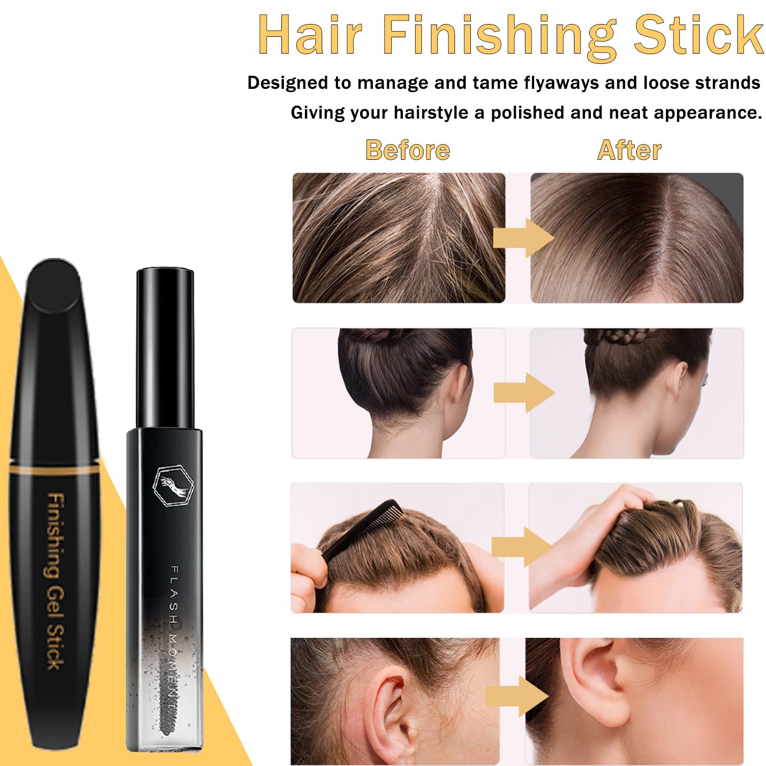 Professional Hair Wax Stick, Finishing Stick & Gel Stick Set - Strong Hold Styling Products for Women | Control Flyaways & Create Sleek Hairstyles | Perfect for Daily Styling, Special Occasions & Salon-Quality Looks