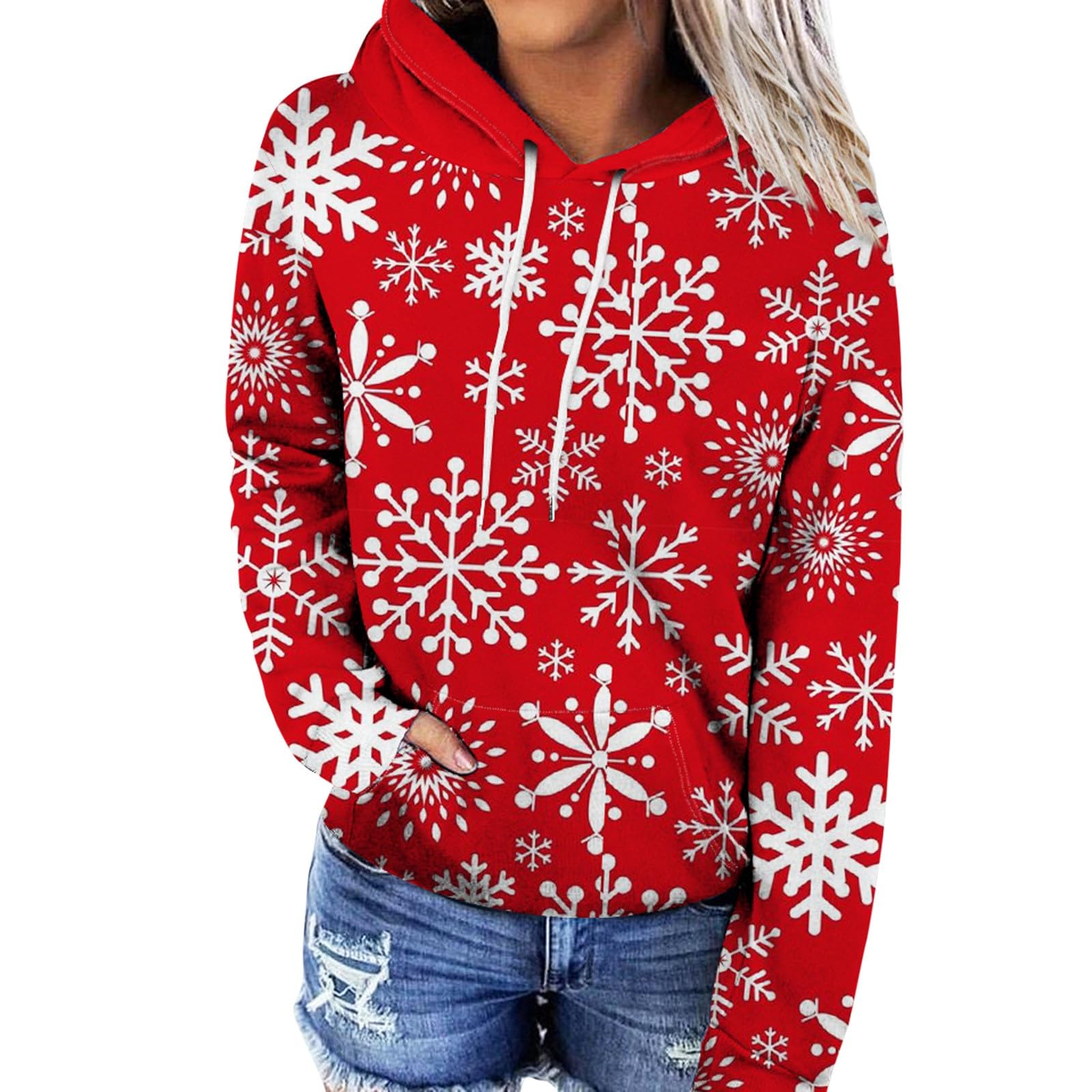 Plus Size Christmas Sweaters for Women - Fashion Casual Crewneck Graphic Long Sleeve Sweatshirts, Maternity Dress & Hoodie Leggings (Red, Medium) - Perfect for Holiday Parties, Family Gatherings & Cozy Winter Outfits