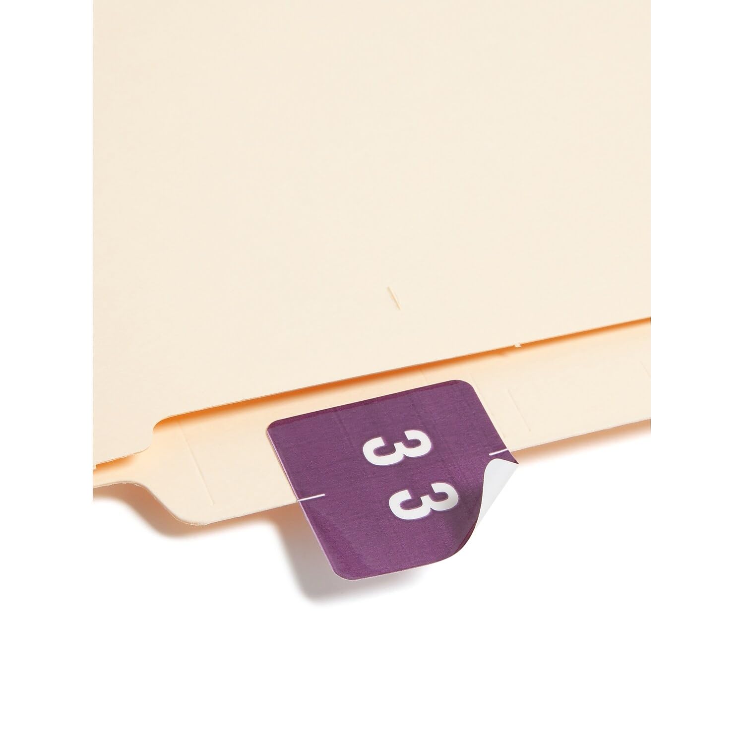 Smead 67423 Purple End Tab Labels - Number 3 for Office Filing (250/Roll)
