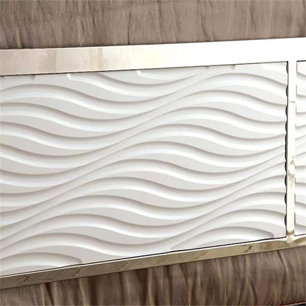 Furniture of America Cepher Wood King Size Headboard and Footboard Set in White - Perfect for Master Bedroom Decor & Modern Farmhouse Style