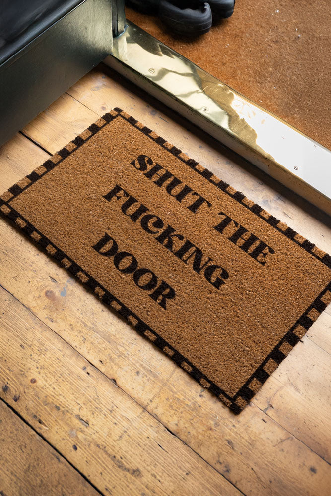 Funny 'Shut The Fucking Door' Doormat - Non-Slip Welcome Mat for Front Door, Porch, or Entryway - Perfect Gift for Homeowners and Renters
