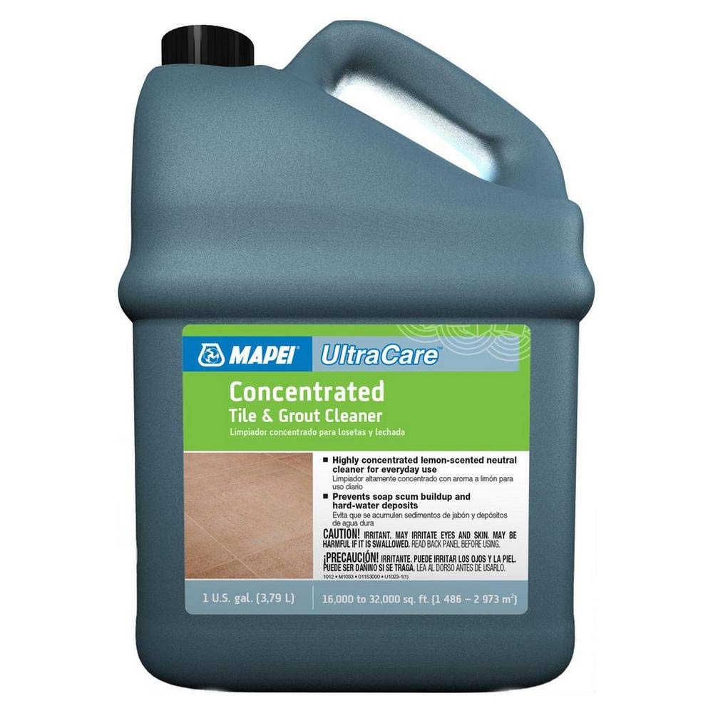 Mapei UltraCare Concentrated Tile & Grout Cleaner - Heavy Duty Stain Remover for Bathroom, Kitchen & Shower Tiles - Safe for Ceramic, Porcelain & Natural Stone - Professional Strength Cleaning Solution