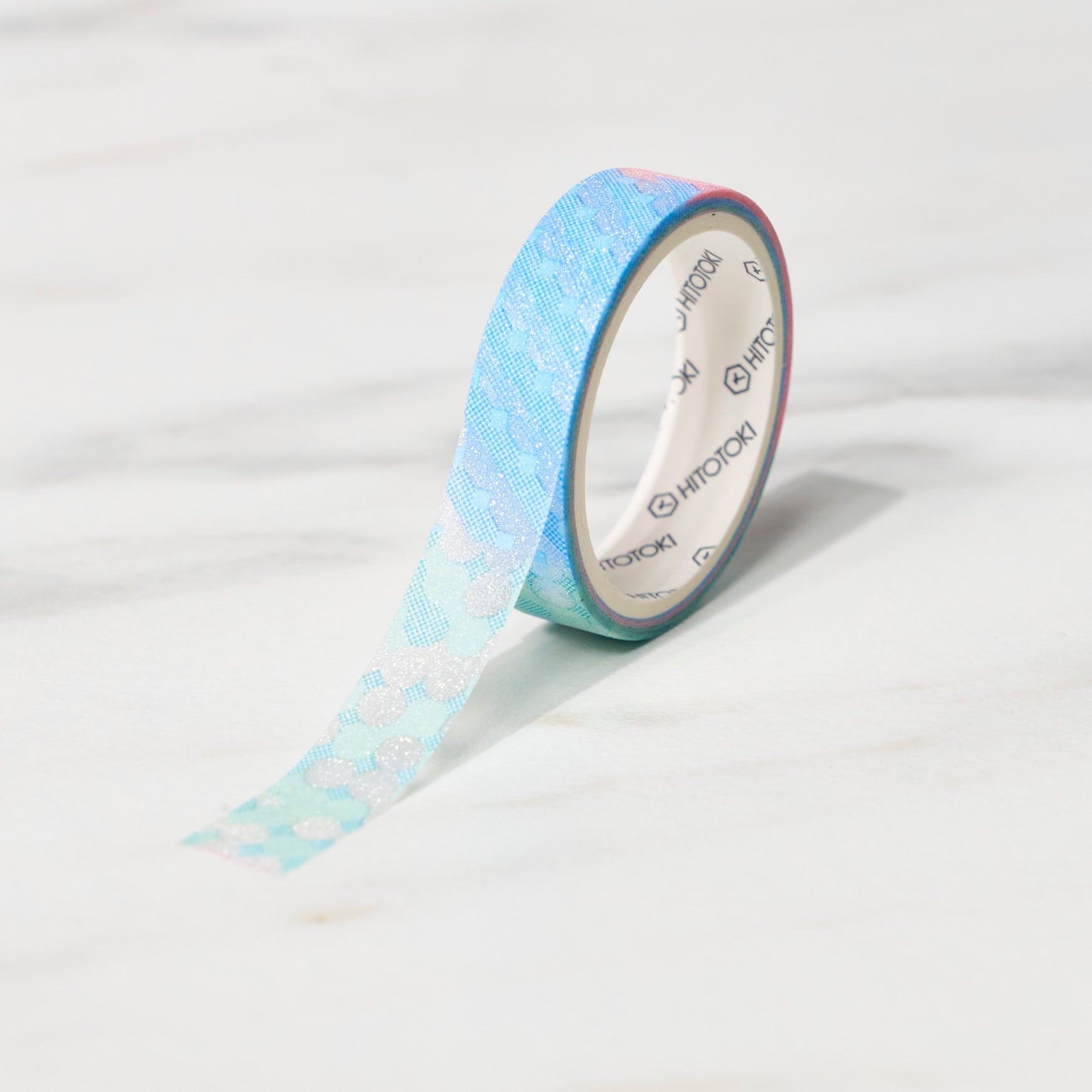 SODA 5th Edition Glitter Masking Tape - 6 Rolls Set, 15mm x 5m, Washable & Repositionable for Scrapbooking, DIY Crafts, Gift Wrapping - KING JIM Premium Quality Decorative Tape