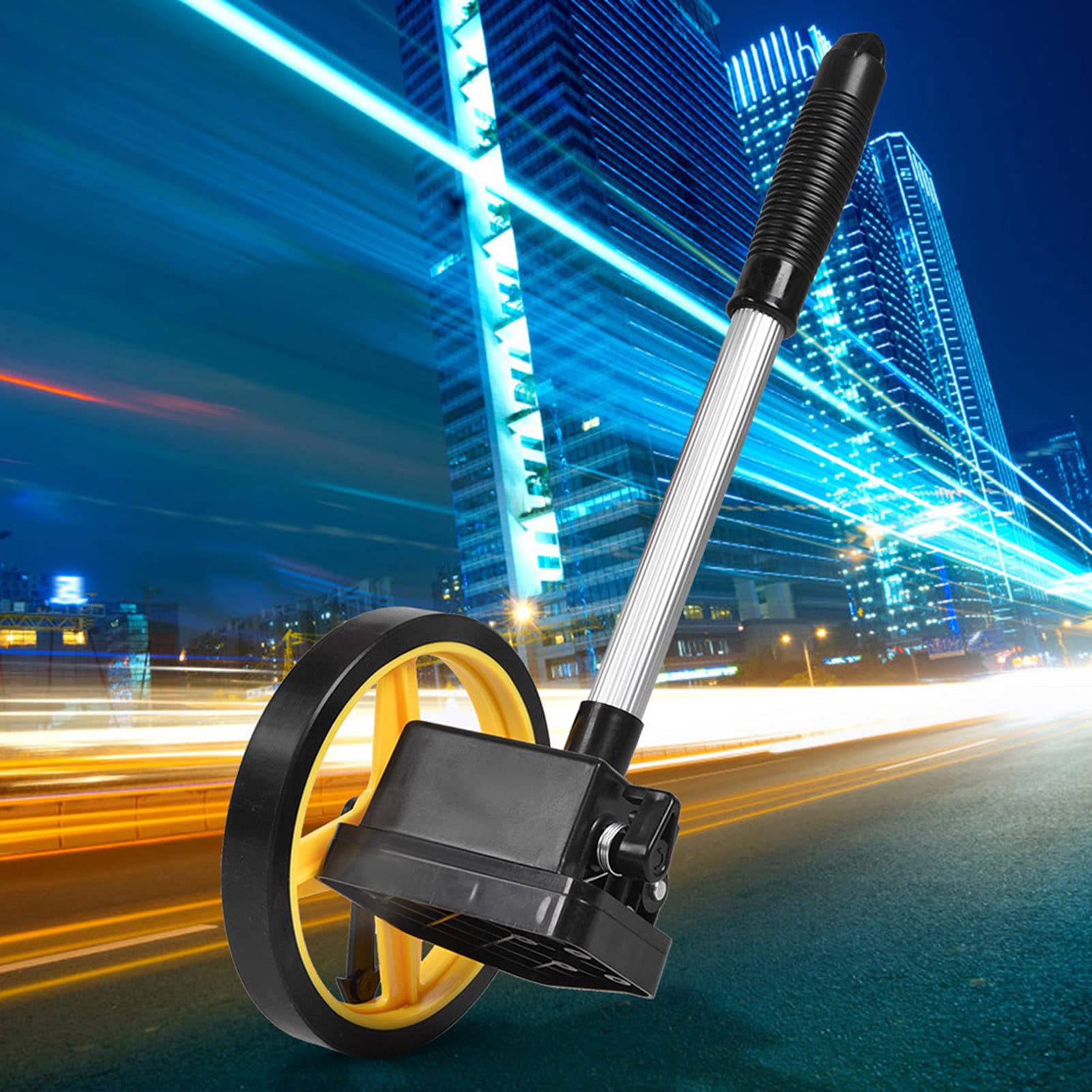 Heavy-Duty Telescopic Handle Measuring Wheel - Portable Distance Measuring Tool for Construction, Surveying & Landscaping (12