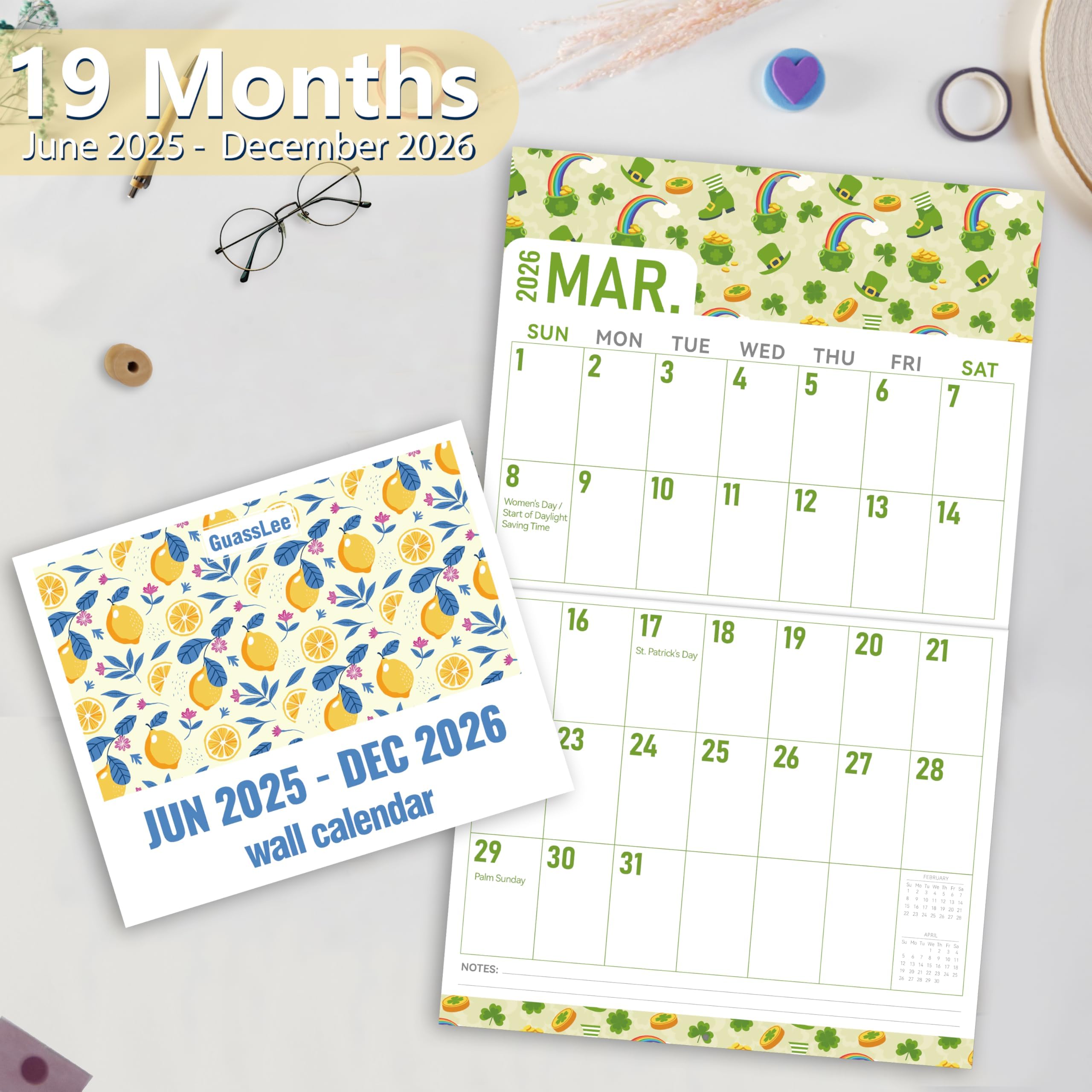 GuassLee 2025-2026 Large Wall Calendar | 23