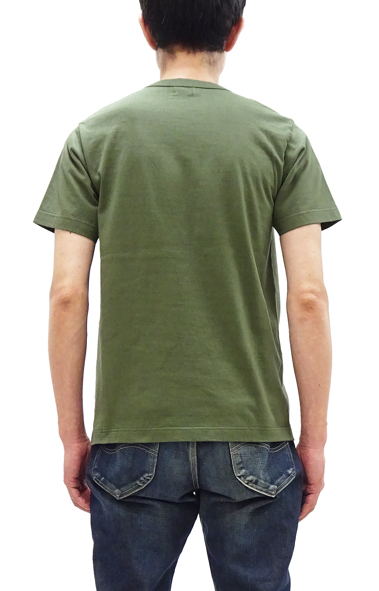 Whitesville Men's Plain Pocket T-Shirt | Short Sleeve Crewneck Loopwheel Tee | One Wash Cotton | WV78932 by Toyo Enterprises | Olive Green | Casual Wear & Everyday Outfit Essential
