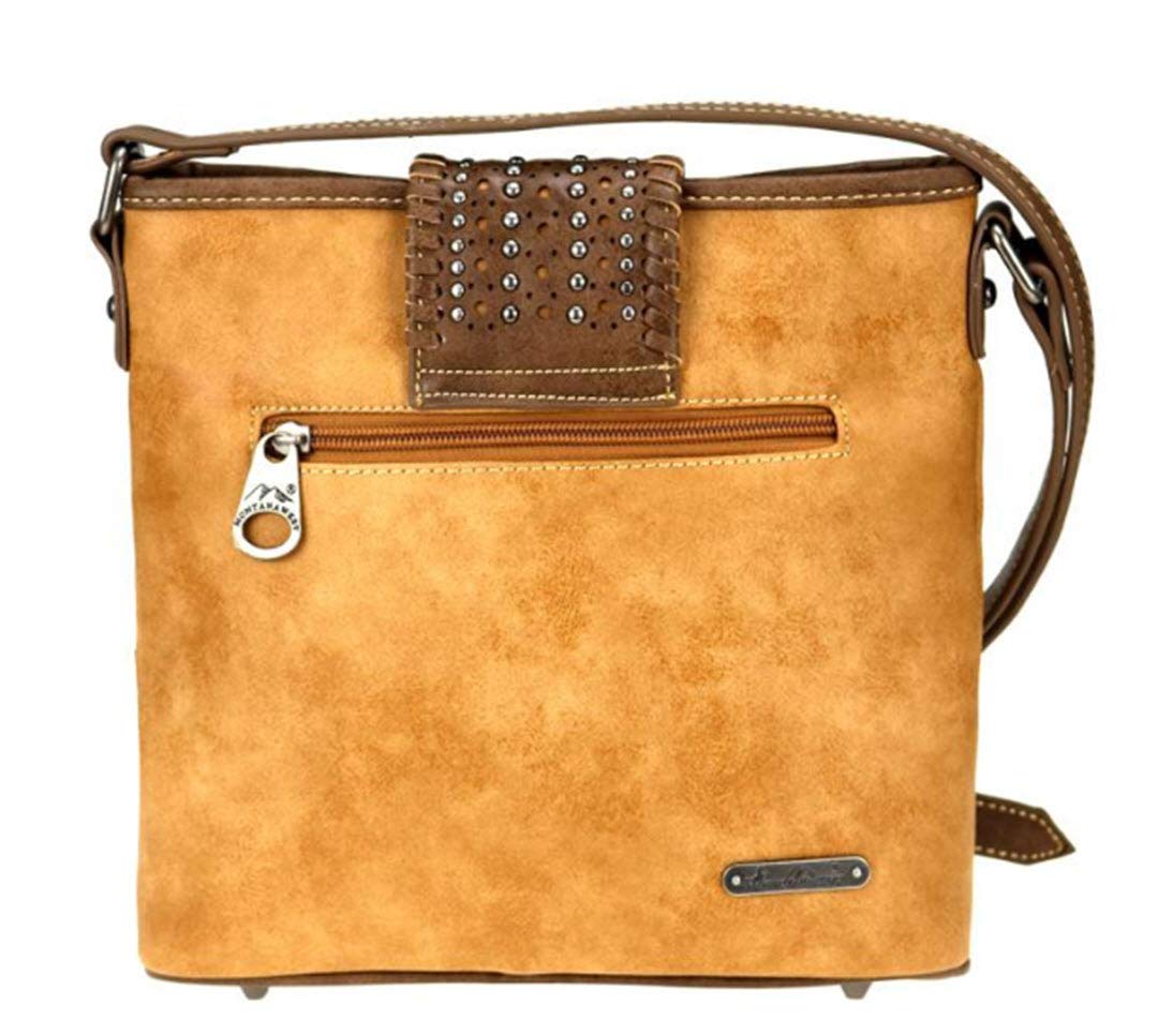 Montana West Women's Crossbody Purse - Concho Collection Leather Handbag MW704-8360 in Brown | Fashionable Shoulder Bag for Daily Use, Travel & Shopping