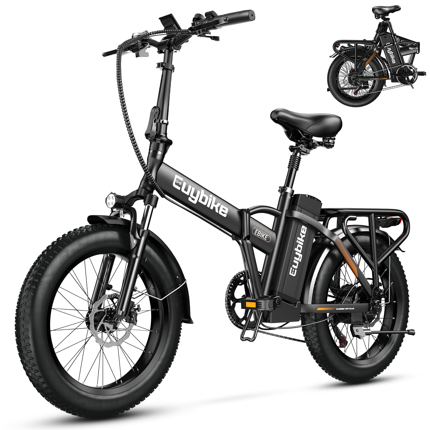 1000W Folding Electric Bike for Adults - 48V 20AH Removable Battery, 30+MPH Speed, 80 Miles Range, 20