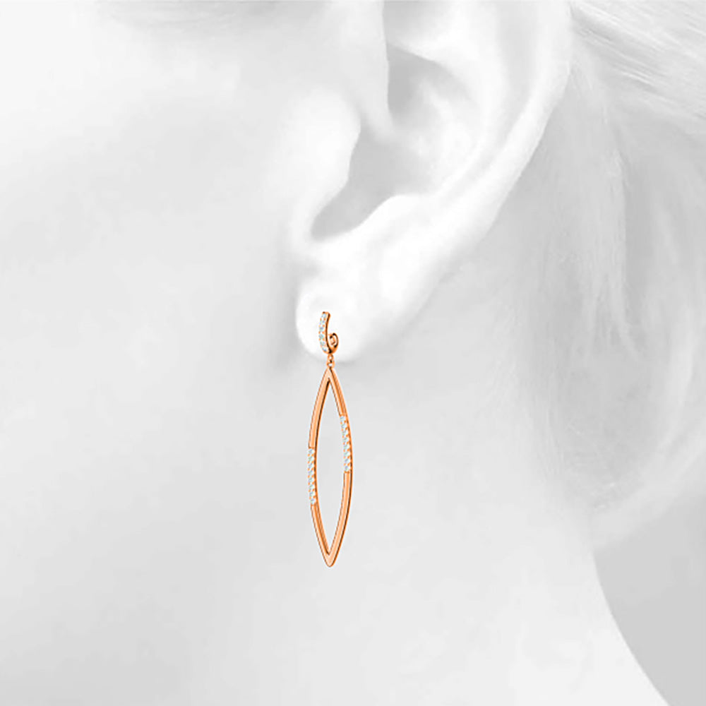 0.40 Carat Diamond Teardrop Earrings - Elegant Cocktail Party Dangle Earrings for Women - Perfect for Weddings, Evening Events & Special Occasions