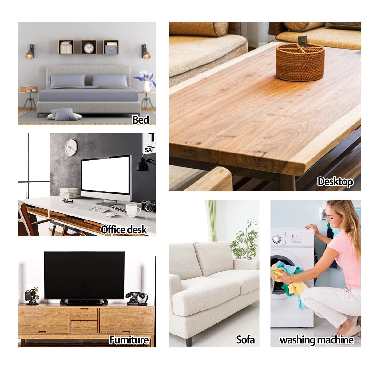 Yosoo 4PCS Adjustable Stackable Bed Risers - Heavy Duty Furniture Risers for Sofa, Table & Chair - Perfect for Home, Office & Dorm Room Organization