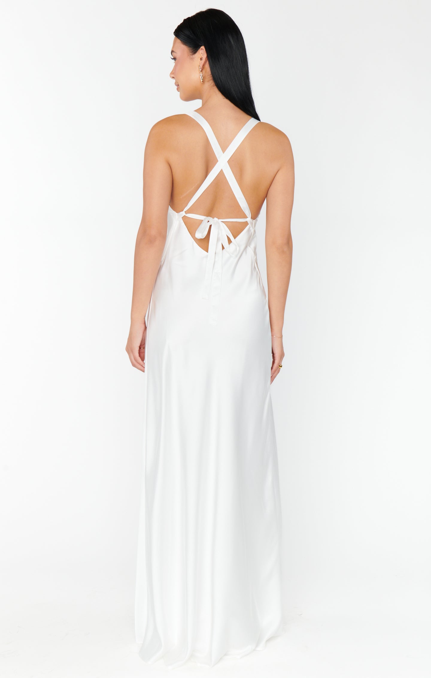 Anderson Maxi Dress - Ivory Luxe Satin Formal Evening Gown for Women | Elegant Wedding Guest Dress & Special Occasion Outfit