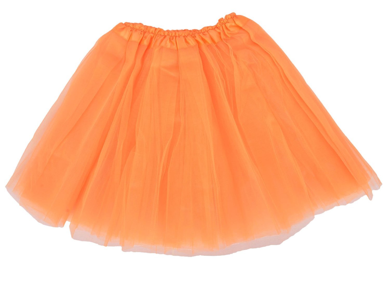 3 Layered Tulle Tutu Skirt for Ballet Dance Party - Soft Orange Tutu Skirt for Girls 3-12 Years, Perfect for Ballet Recitals, Birthday Parties & Photo Shoots