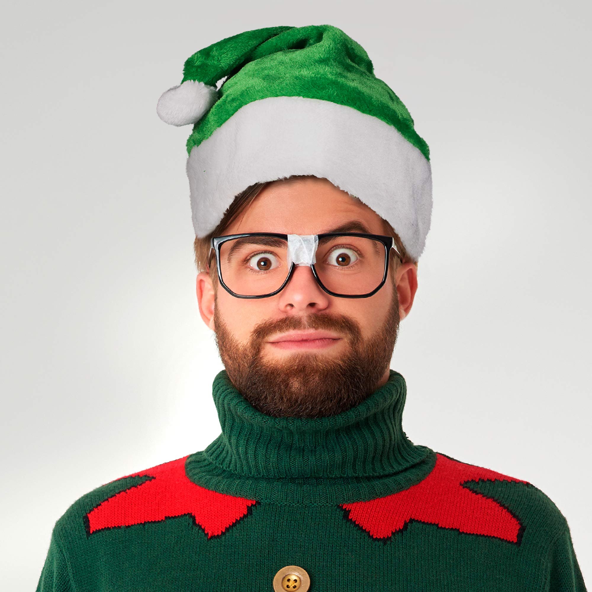 Santa Claus Plush Hat for Christmas - Festive Holiday Party, Caroling & Gift - Soft Red Velvet Santa Hat for Xmas Costumes & Family Gatherings