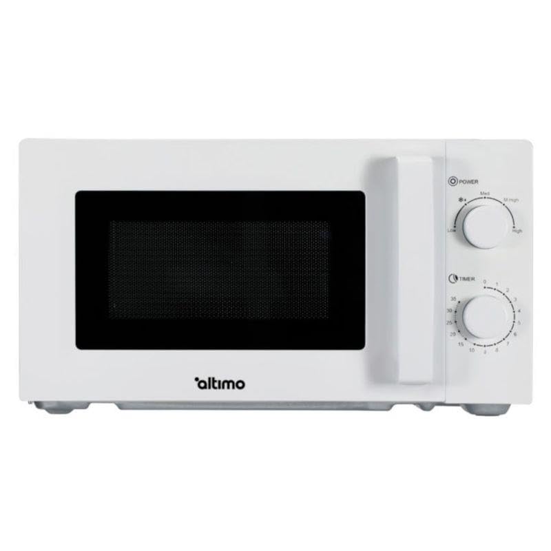 Altimo 700W 20L White Microwave Oven with 5 Power Levels & Quick Defrost - Compact Countertop Microwave for Small Kitchens, Dorms, Offices - Perfect for Reheating Meals, Popcorn & Quick Cooking