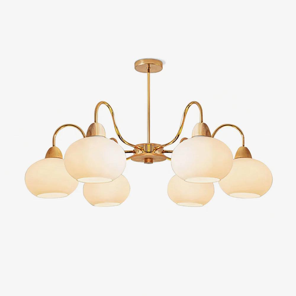 Elegant Glass Persimmon Chandelier - Modern Crystal Ceiling Light Fixture for Dining Room, Living Room & Bedroom Decor