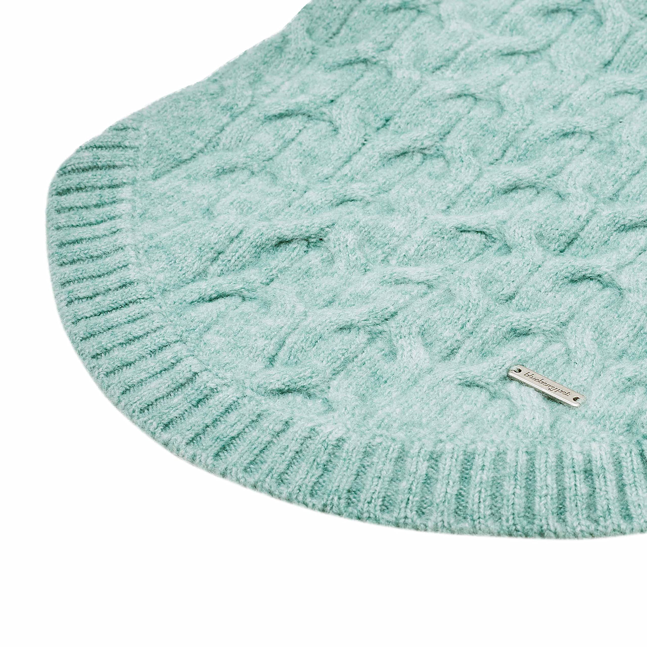 Blueberry Pet 2023 Classic Fuzzy Knit Dog Sweater - Heathered Jade Crew Neck Pullover, 20