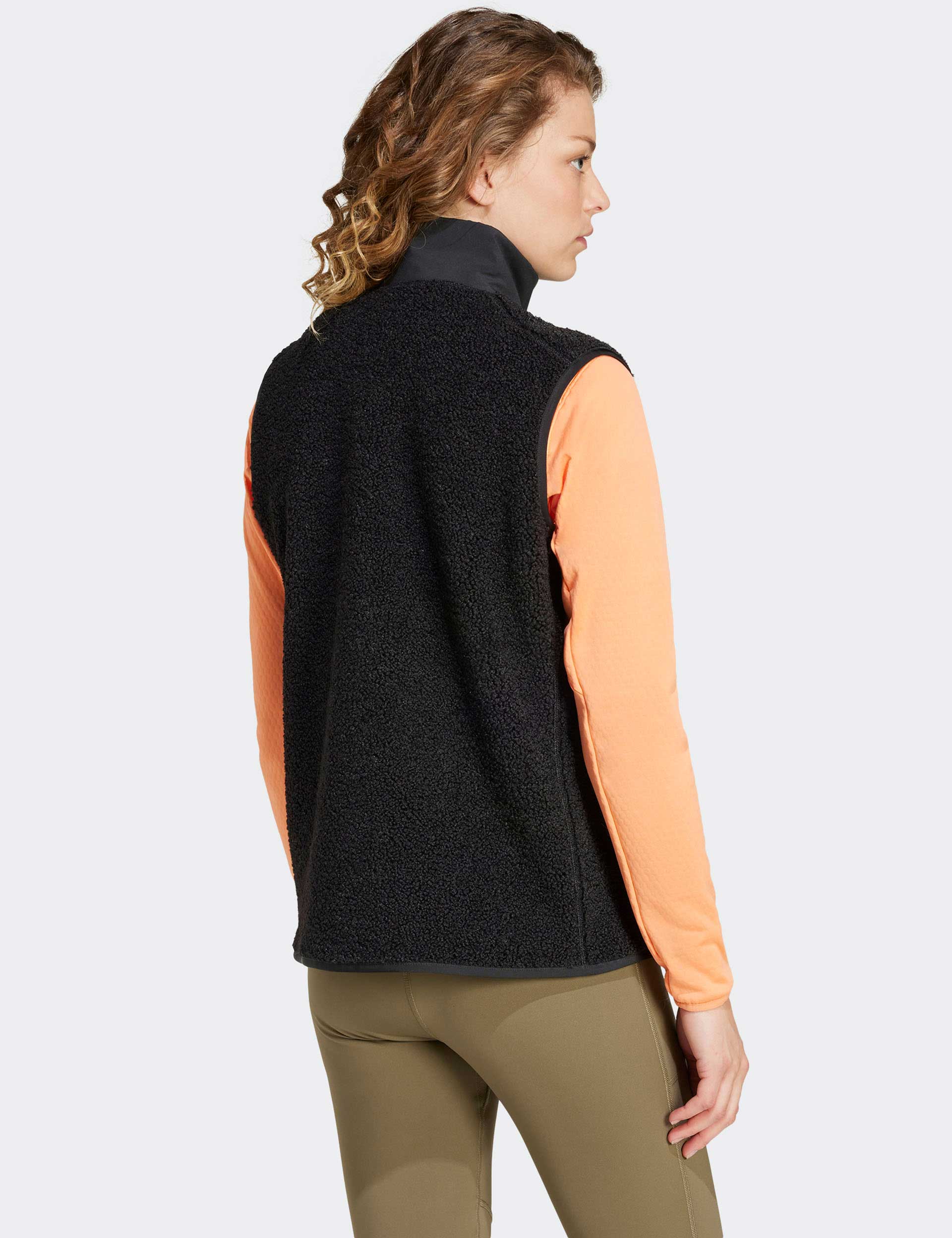 Terrex Xploric High Pile Fleece Vest for Men & Women - Warm Winter Outdoor Jacket - Black - Perfect for Hiking, Camping & Cold Weather Activities